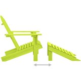  Vrtna stolica Adirondack od masivne jelovine s otomanom zelena | shoptok.hr