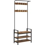 vidaXL Obešalnik za plašče Star les 75 x 34 x 184 cm Konstruiran les | Shoptok.si