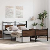 vidaXL Okvir kreveta bez madraca smeđi hrast 150x200 cm izrađeno drvo | shoptok.hr