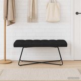  Klupa s gumbastim tkanjem Crna 110 x 40 x 46 cm Tkanina | shoptok.hr