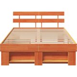  Krevetna konstrukcija sa ladicama Vosak smeđa 135x190 cm Čvrsta borovina | shoptok.hr