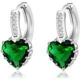  Naušnice Silver Heart - Zelena KP21152 | shoptok.hr