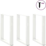  Noge za jedilno mizo v obliki črke U, 3 kosi, bele barve, 70 x (72-73) cm, jeklo | Shoptok.si