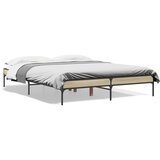 vidaXL Okvir za krevet boja hrasta 140x200cm konstruirano drvo i metal Cijene