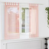 Voile zavjese s džepovima za šipke 2 kom ružičaste | Shoptok.si