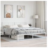 vidaXL Kovinski posteljni okvir z vzglavjem bel 183x213 cm Cene