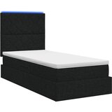  LED krevet za pohranu s madracem Crna 90 x 190 cm Tkanina | shoptok.hr