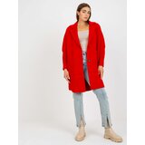 Fashion Hunters Lady's red alpaca coat with pockets by Eveline Cene
