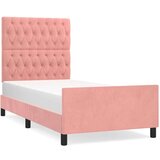  Okvir za krevet s uzglavljem ružičasti 100x200 cm baršunasti | shoptok.hr