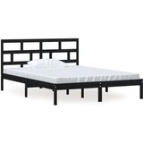  Posteljni okvir črn iz trdnega lesa 150x200 cm 5FT, (20788090) | Shoptok.si