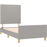 Posteljni okvir z vzglavjem svetlo siv 90x200 cm blago, (20788501) | Shoptok.si