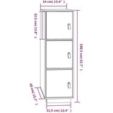  Visoka komoda boja meda 34 x 40 x 108 5 cm od masivne borovine | shoptok.hr