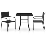  3-dijelni vrtni blagovaonski set od poliratana crni | shoptok.hr