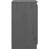 vidaXL stranska omarica siva 60x36x65 cm trdna borovina | Shoptok.si