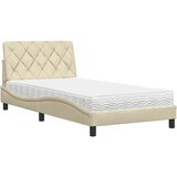  Krevet s madracem krem 100 x 200 cm od tkanine | shoptok.hr
