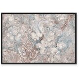  Slika - Marble flowers – natural stone structure in pastel colours 90x60 U crnom drvenom okviru | shoptok.hr