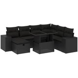  8-dijelni set vrtnih sofa od poliratana s jastucima crni | shoptok.hr