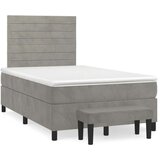 Box spring krevet s madracem svjetlosivi 120x200 cm baršunasti | shoptok.hr