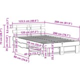  Krevetna konstrukcija Voštano smeđa 120 x 200 cm Masivno drvo | shoptok.hr
