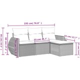  4-dijelni set vrtnih sofa od poliratana s jastucima crni | shoptok.hr