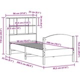 vidaXL Krevet s regalom za knjige bez madraca bijeli 90x200cm borovina | shoptok.hr