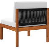  Vrtna srednja sofa s jastucima, drvo akacije i uže | shoptok.hr