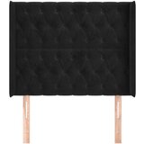  Uzglavlje s ušima crno 103x16x118/128 cm baršunasto | shoptok.hr