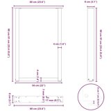  Noge za barsko mizo v obliki črke U, 2 kosa, bele barve, 60 x (90-91) cm, jeklo | Shoptok.si