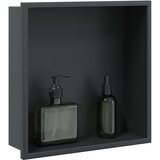 vidaXL Niša za tuš kabino mat črna 32x32x9 cm nerjaveče jeklo Cene
