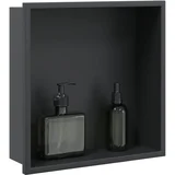 vidaXL Niša za tuš kabino mat črna 32x32x9 cm nerjaveče jeklo