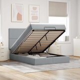 vidaXL Otomanski krevet s madracem&LED svijetlosivi 140x190 cm tkanine | shoptok.hr