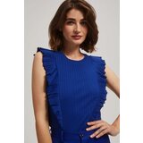 Marisse Blue Ribbed Blouse With Ruffles | Eponuda.ba
