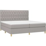  Box spring postelja z vzmetnico svetlo siva 200x200 cm blago, (20724915) | Shoptok.si
