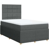 vidaXL Box spring postelja z vzmetnico temno siva 120x190 cm blago | Shoptok.si