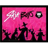 KPop Demon Hunters Uokvirena slika Saja Boys - ružičaste silhuete, 30 x 40 cm | shoptok.hr