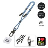 Max Mobile DATA KABEL TYPE C-TYPE C,Fashion 6mm vezica 2u1,1.5m, Blue | shoptok.hr