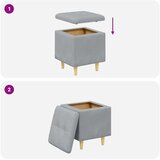  Ottoman s shranjevanjem Svetlo siva 40 x 40 x 45 cm blago, (5000302392) | Shoptok.si
