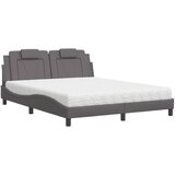  The Living Store Postelja z vzmetnico siva 160x200 cm umetno usnje - Postelja, (21497387) | Shoptok.si