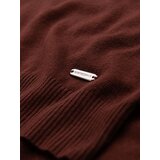 Ombre Men's buttonless polo shirt with classic weave - dark brown | shoptok.hr