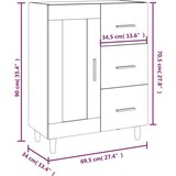  Komoda sonoma hrast 69,5x34x90 cm inženirski les, (20654779) | Shoptok.si