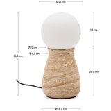 Kave Home Bež namizna svetilka (višina 31,5 cm) Okeni – | Shoptok.si