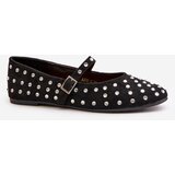 Boto Decorated Ballerinas With Strap Eco Suede Black Tirilissa | Shoptok.si