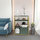 Woody Fashion Polica za knjige Letos Green Gold