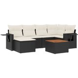 Maison Chic Seti vrtnega pohištva - Vrtna garnitura - Vrtni pohištvo set 7-delna z blazinami črn poli ratan, (21802010) | Shoptok.si