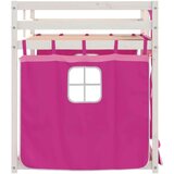 vidaXL krevet na kat sa zavjesama ružičasti 80 x 200 cm od borovine | shoptok.hr