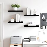  Plutajuće zidne police 4 kom sjajne crne 50 x 23 x 3,8 cm MDF | shoptok.hr
