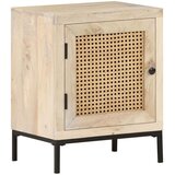  Noćni ormarić 40x30x50 cm masivno drvo manga i prirodna trska | shoptok.hr