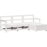 Maison Chic Seti vrtnega pohištva - Vrtna garnitura - Vrtni pohištvo set 4-delna bela trdna borovina, (21810949) | Shoptok.si