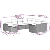vidaXL 10-dijelni set vrtnih sofa poliratan s jastucima svijetlosivi | shoptok.hr