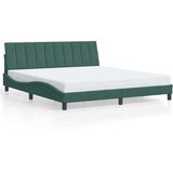 vidaXL okvir kreveta s LED svjetlima tamnozeleni 180x200 cm baršunasti | shoptok.hr